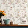Pegatina de Pared Floral Romántica Autoadhesiva Papel Tapiz Resistente a la Humedad y al Moho Ecológico Lujo Ligero Decorativa para Pared de Dormitorio Armario Renovación