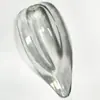 Acessórios de luminária de teto modelo antigo vidro cristal transparente formato de língua transparente formato S furo único folha de luz decorativa pingente