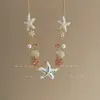 Collar de Conchas y Estrellas de Mar Coloridas con Cuentas de Dopamina de Verano para Mujer, Cadena Dulce para Clavícula con Diseño de Nicho para Vacaciones en la Playa