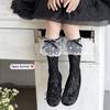 Botas Calcetines de Encaje de Algodón para Niñas Calcetines Finos de Felpa Primavera y Verano Estilo Lolita Ballet Calcetines de Princesa con Lazo