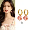 Pendientes de Cristal Blanco Natural Estilo Zhu Zhu para Mujer, Moda de Lujo Ligero, Diseño Original, Pendientes de Piedra Natural de Cristal