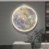 Entrada Entrada Pintura Decorativa Luz LED Lua Redonda Moderna Simples Pintura Suspensa Corredor Luz de Passagem Mural de Porcelana de Cristal de Luxo