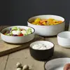 Bol de Cerámica Creativo Defectuoso Bol de Sopa para el Hogar Bol de Sopa Nórdico de 8\7\4.5 Pulgadas Bol para Fideos Bol de Borde Alto Bol para Arroz