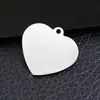 Punto al por mayor colgante de corazón de acero inoxidable etiqueta en blanco texto grabado con láser foto patrón logotipo