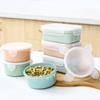 Recipiente redondo mini geladeira para armazenamento de alimentos, pequena lancheira, caixa bento de cozinha, caixa de armazenamento de plástico, caixa retangular hermética