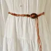Cinto Trançado Boêmio para Mulheres, Corrente Decorativa de Cintura para Vestido, Corda de Cintura com Borla, Cinto de Cintura Versátil Estilo Étnico