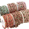 Cadena de aceite de acero inoxidable de doble cara con cerezas, estilo vintage, transfronteriza, cadena esmaltada pintada en oro de 18k, accesorios para joyería DIY