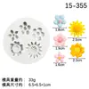 Flor Set Silicone Molde Flor Folha Margarida Girassol Rosa Dobra Açúcar Chocolate Decoração