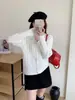 Jaqueta suéter de tricô trançado com fio de núcleo para mulheres, look de início de outono, novo cardigã de tricô outono/inverno 2026, top estilo coreano primavera/outono