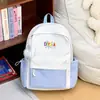 Mochila fresca de cuadros estilo japonés para niñas, gran capacidad, adecuada para estudiantes de secundaria, preparatoria y universidad, con bloques de color, bolsa escolar casual versátil