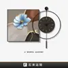 Piedra Llega a Restaurante de la Suerte Pintura Decorativa con Reloj Lujo Ligero Sensación de Gama Alta Pintura de Pared para Comedor Reloj de Pared Simple Transfronterizo