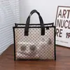 Bolsa de Maquillaje de Malla con Flocado de Amor Estilo Ins 2022, Bolsa de Almacenamiento de Malla Portátil, Neceser Transparente de Viaje