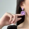 Estilo Nuevo Super Hada Estilo Lujo Extremo Pendientes de Flor de Gota de Aceite Rosa Púrpura Moda Alto Nivel Sentido Nicho Combinan con Todo Joyería para Orejas Mujeres