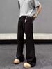 Pantalones negros Margiela de estilo americano High Street cleanfit, pantalones casuales de micro-caída de barril largo, pantalones modernos con vibra para hombre