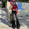 Jeans Ajustados de Estilo Americano Spice Girls para Mujer Otoño e Invierno 2024 Nuevos de Tiro Bajo Ajustados Slim Fit Pantalones de Campana Mop