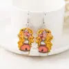 Brincos de Acrílico Novos Transfronteiriços, Moda Personalizada Colorida Estilo Chá de Leite Design Criativo Ganchos de Orelha