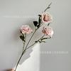 Nueva Flor Artificial Rosa Cappuccino 3 Cabezas Rosa Salón de Bodas Decoración Suave Flor de Mesa En Stock