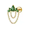 Pendientes de Aleación de Titanio Más Vendidos en Amazon con Circonitas Verdes Chapados en Oro de 18 Quilates Sensación de Lujo Ligero Gama Alta Pequeños Tornillos para Cartílago