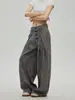 Moda Transfronteriza Retro Diseño Americano Plisado Texturizado Casual Caída Holgado Pierna Recta Tendencia Marca Silueta Retro Pantalones de Vestir