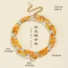 Pulsera de Doble Círculo con Cuentas de Cristal Fortuna Rubio Natural para Mujer Moda Joyería de Alto Nivel Pulsera de Ojo de Tigre Dorada Venta al Por Mayor