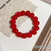 Pulsera de Cristal Pulido femenina hielo transparente degradado cuentas redondas dedo redondo suave imitación placa de jade blanco pulsera de juego pulsera de estudiante pulsera joyería