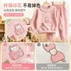 Conjunto Infantil Comércio Exterior Estilo Coreano Moda Primavera e Outono Blusa Manga Longa Moletom Solto Calças Jogger Conjunto Elegante de Duas Peças Atacado