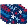 TEMU produto mais vendido toalha de mesa estampada para o Dia da Independência Americana xadrez preto e branco de carro estrela anão à prova de calor antiderrapante decoração de mesa