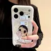 Adecuado para funda de teléfono Apple 17 iPhone 16 Pro Max, protección completa de lente, nuevo diseño de chica burbuja anti-caídas de dibujos animados