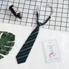 Gravata Plaid JK Ajustável para Uniforme Estudantil Feminino, Gravata Listrada Estilo Japonês, Gravata Estilo College para Homens, Curta Estilo Ins