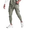 Fitness Transfronterizo Pantalones Casuales para Hombre Marca de Moda Americana Talla Grande Pantalones de Seda de Hielo para Hombre Color Sólido Multibolsillo Pantalones Deportivos con Puño