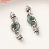 Prata Esterlina S925 Nuvem Auspiciosa Flor Meia Corrente com Corrente Retrô Pedra de Jade Ágata Antiga Elo Material para Artesanato DIY