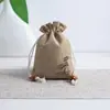 Bolsa Personalizada de Linho Fino de Camada Dupla com Cordão Bolsa de Brocado Pulseira de Contas de Lótus Bolsa de Armazenamento Fornecimento Atacado