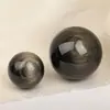 Adorno de bola de obsidiana natural, bola de cristal de piedra cruda pulida, bola de obsidiana dorada, plateada y negra, adorno de feng shui para entrada y oficina