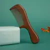 Peine de Madera Antiestático Sándalo Negro Peine Masajeador de Dientes Anchos para Uso en Casa Peine Portátil