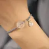 Pulsera de la Suerte con Ágata Blanca y Calcedonia, Hebilla Ping An de Marca Lucky, Cuerda Roja para Cumpleaños de Mujer, Año Nuevo, Tejido a Mano, Mejor Amigo, Pareja