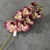 Flor artificial Phalaenopsis avançada de 7 cabeças com sensação de úmido flor artificial feita à mão adereços de fotografia para filme de casamento e vestido de mão