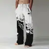 Pantalones de AliExpress de Venta Caliente Transfronterizos Sueltos Casuales Comercio Exterior Europeo y Americano Rectos Impresión 3D Cintura Alta Pierna Ancha