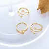 Anillo simple de estilo coreano ins con apertura irregular no ajustable bañado en oro real de 18 quilates acero de titanio transfronterizo joyería al por mayor