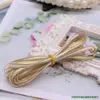 Alambre Dorado Delgado de 3 mm con Borde Dorado y Cinta de Lazo Cuerda Trenzada Hecha a Mano para Manualidades Material 2m Precio