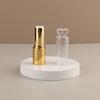 Envoltura de lápiz labial de 3,2 g, material de textura metálica, diámetro de 12,1 mm, cubierta transparente, boca plana, tubo de bálsamo labial, tubo de cera