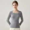 Otoño e Invierno Nueva Moda Suéter de Cachemir Chaleco de Punto Canalé Ropa Exterior Capa Base Suéter de Cachemir Top de Lujo Ligero