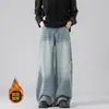 Personalizado/2026 Primavera Novo High Street Tinta Salpicada Pontos Jeans Masculino de Perna Reta Versátil Tamanho Grande Preto