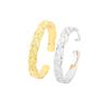 Anillo abierto con patrón de lámina de oro y plata cóncava y convexa irregular de plata esterlina S925 de joyería europea y americana con adornos de plata para mujer