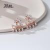S925 Brincos de Flor de Prata Esterlina Traseiro Pendurado Zircon Gotas de Água Borla Internet Celebridade Luz de Luxo Nicho Design Senhoras Orelha Jóias