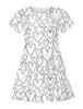Vestido largo de manga larga para niña con estampado digital 3D transfronterizo, estilo boceto en blanco y negro, sencillo, casual, vestido de princesa, camisón