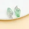 20x9mm Pétalas de Flores e Folhas de Vidro Colorido Gradiente Transparente Pingentes Perfurados Acessórios Pingentes Feitos à Mão Acessórios de Vestuário Materiais