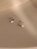 Pendientes de plata de ley 925 de doble capa, pendientes sencillos para mujer, temperamento que combina con todo, pendientes de aro de resorte con textura de grano cóncavo-convexo