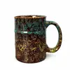 Taza de cerámica cocida en horno, superventas transfronteriza de Amazon, forma de bidón de aceite, taza de café, 430 ml, apta para alimentos