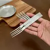 Tenedor de Fruta de Acero Inoxidable 304 de Grado Alimenticio, Tenedor Creativo con Sensación de Lujo Ligero y Gama Alta, Tenedor de Postre, Tenedor de Pastel, Tenedor de Sandía para Uso Doméstico