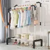 Cabideiro Simples de Chão Vertical Doméstico Secador de Roupa de Duas Fileiras Quarto Varanda Pátio Quarto de Aluguel Dormitório Secador de Roupa